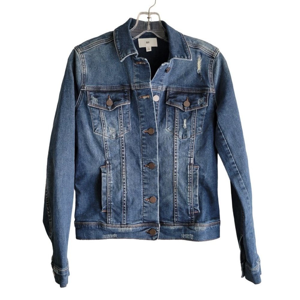 BP. Women's Cropped Denim Trucker Jacket Button Up Size XS